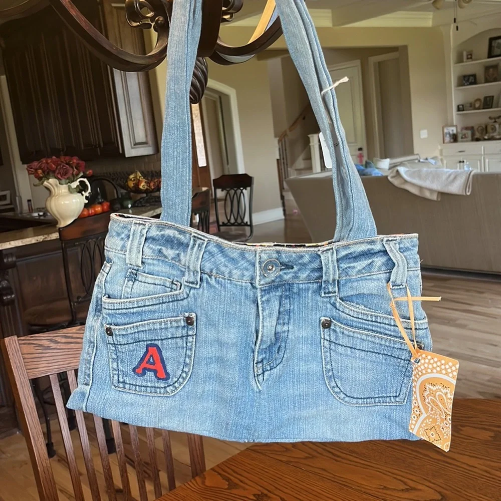 Auburn University Denim Purse Jean Bag New